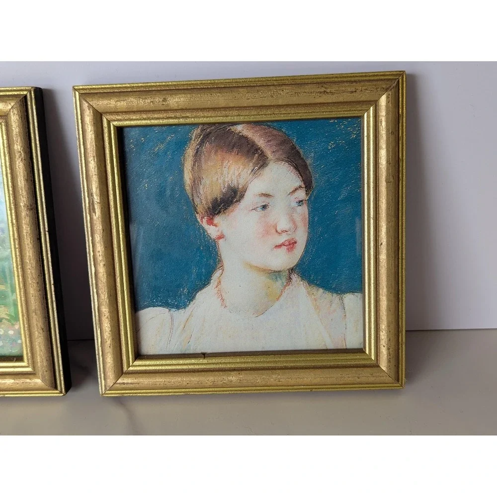 Vintage Impressionist Miniature Framed Art Pair - 6.25